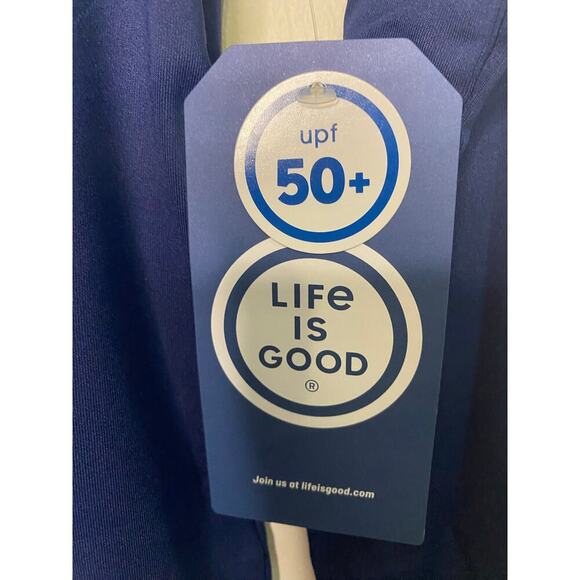 NWT Kids Life Is Good Dark Blue Rash Guard Swim Shirt Size Large Beach Swim - Picture 4 of 13